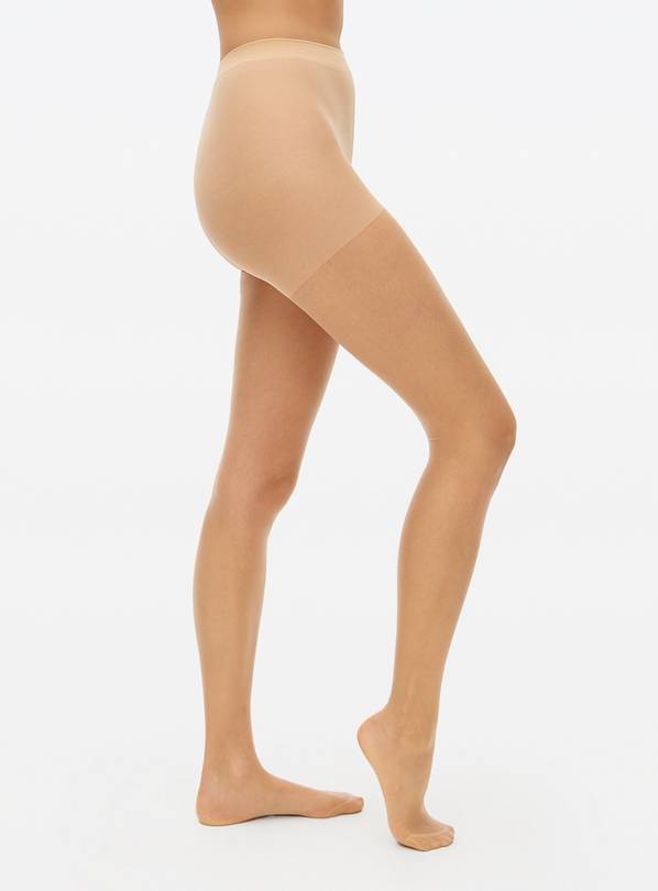 Caramel Nude 15 Denier Gloss Tights 2 Pack S